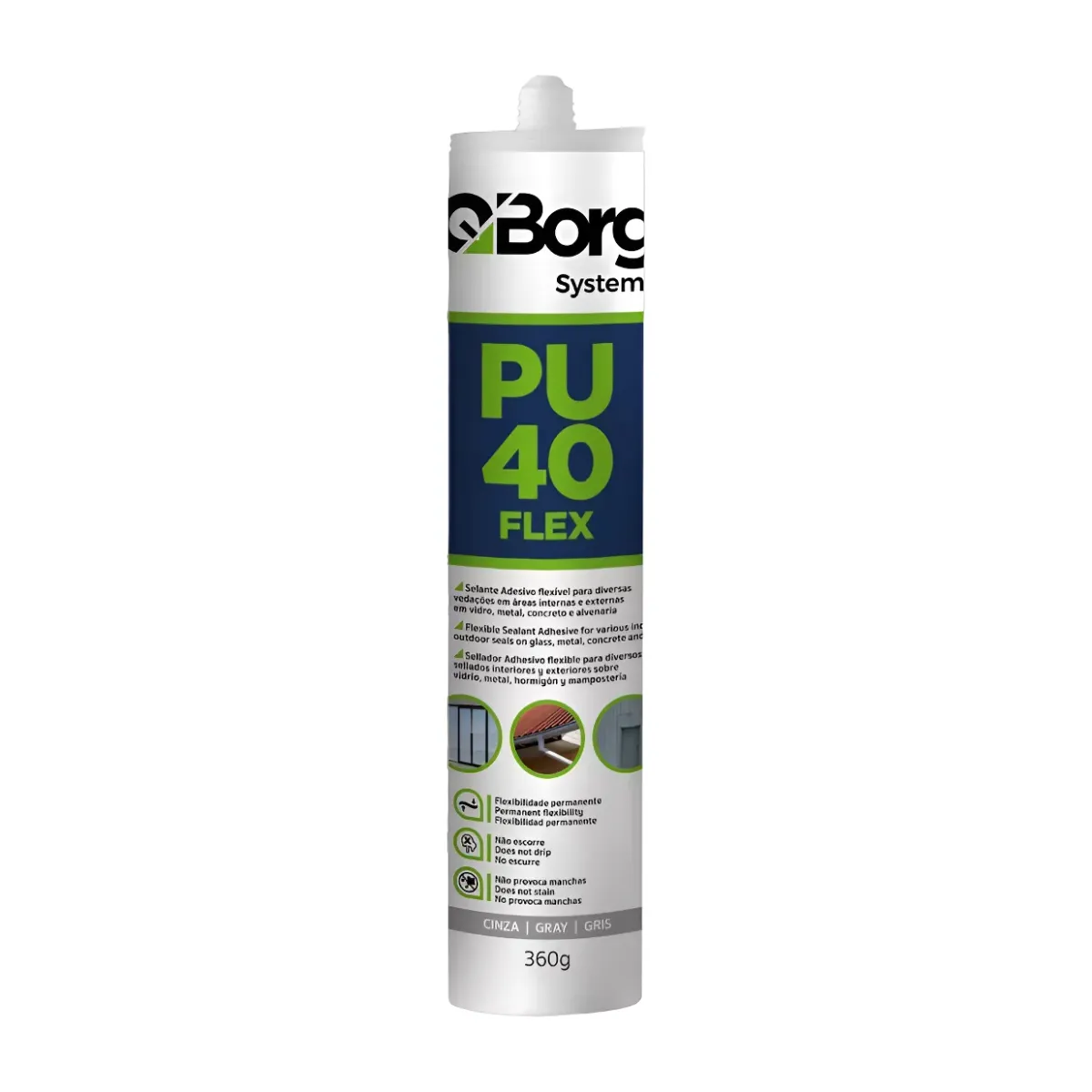 Imagem do produto ADESIVO SELANTE PU CINZA 360G QBORG