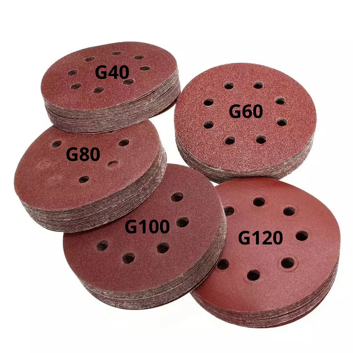 Imagem do produto KIT DISCO LIXA C/ VELCRO FERRO 5" G40/60/80/100/120 DISFLEX